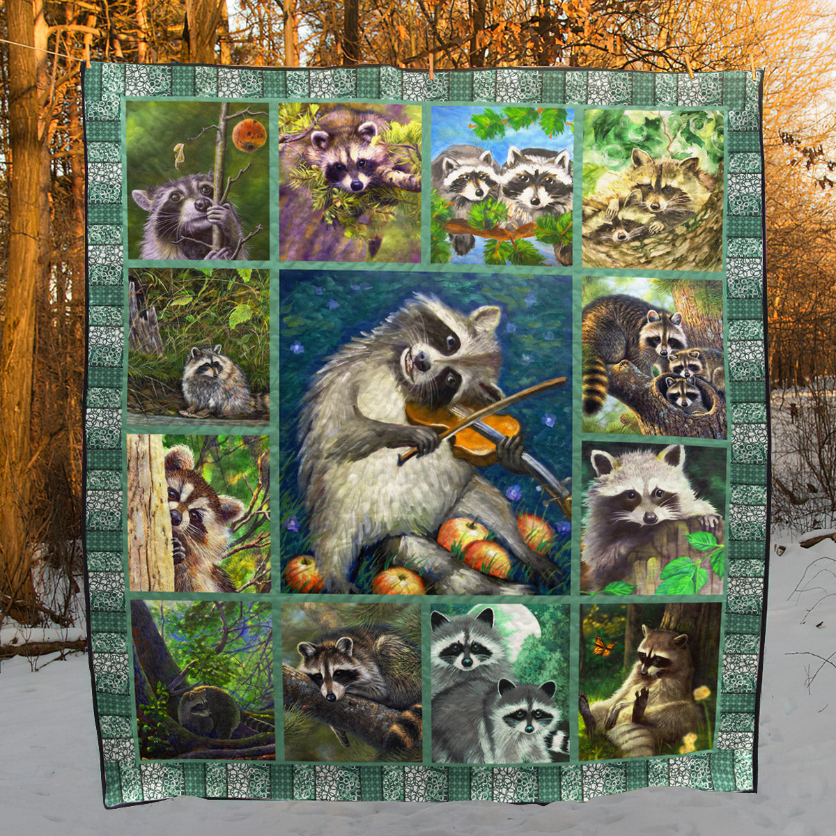 Racoon QV210529 Quilt Blanket
