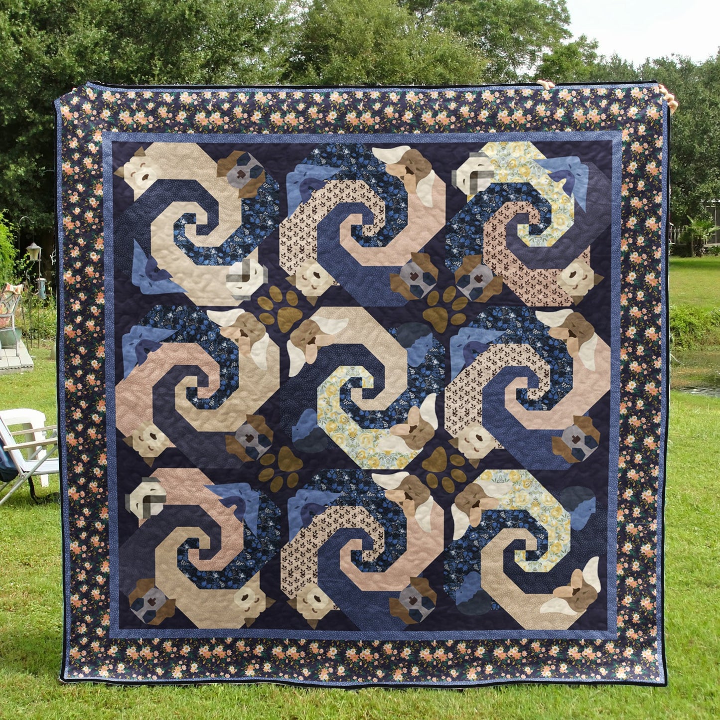 Dog Snails Trails Quilt Blanket HN110705M
