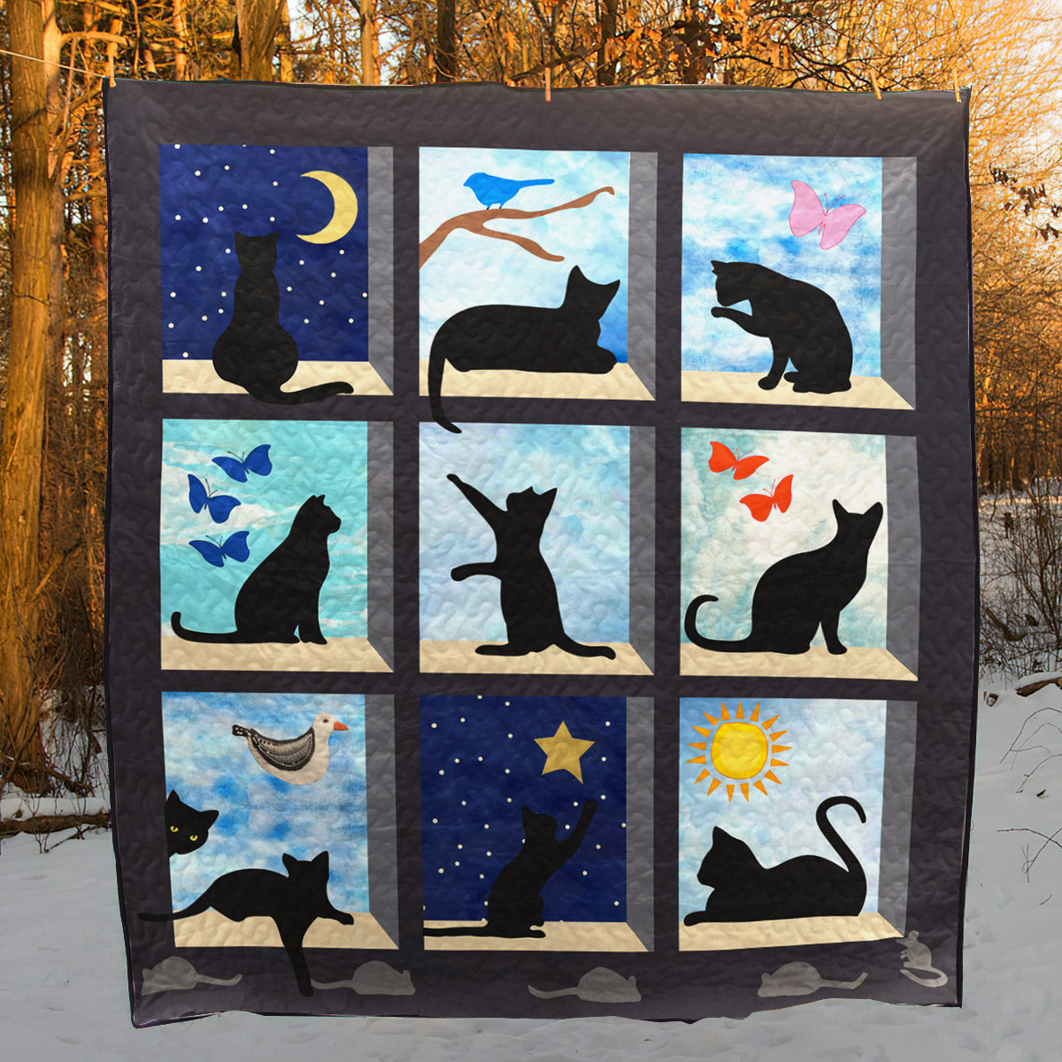 Cat HS140502 Quilt Blanket