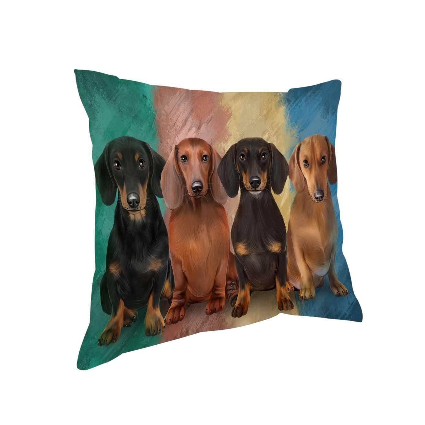 4 Dachshunds Dog CL18110002MDP Throw Pillow Covers
