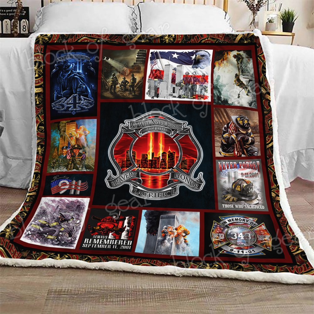 911 Memorial 343 Never Forget Firefighter CL270902MDF Sherpa Fleece Blanket