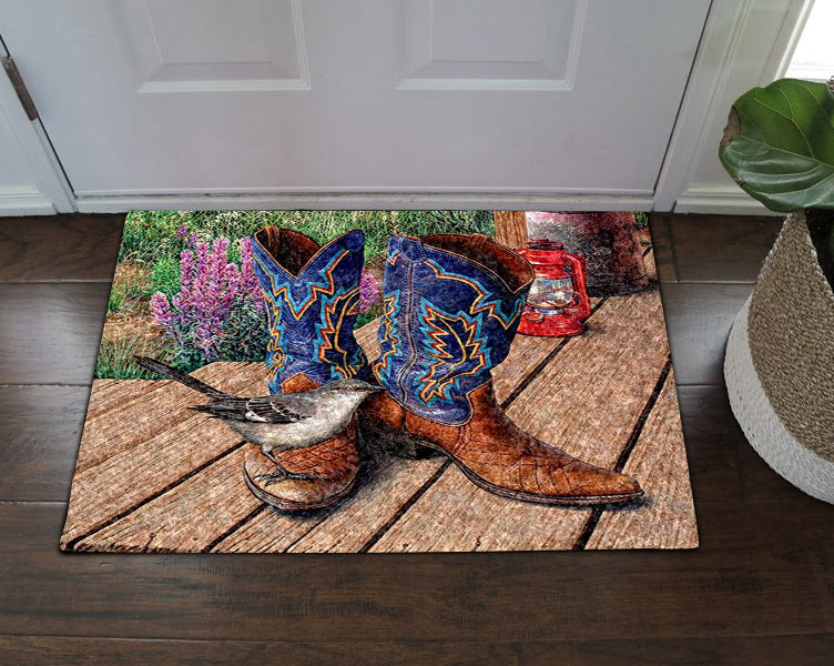A Bird And Cowboy Boots HN0411001D Non-slip Door mats