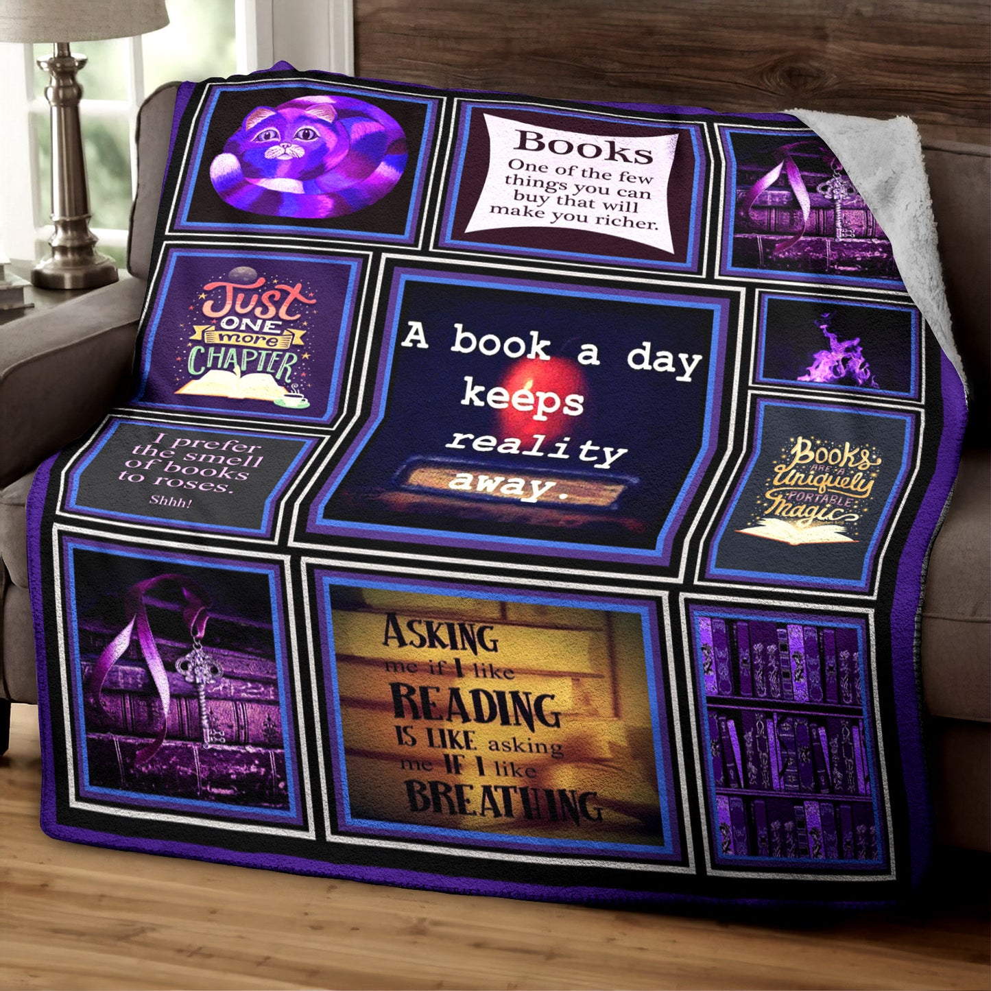 A Book HM230801TT Sherpa Fleece Blanket