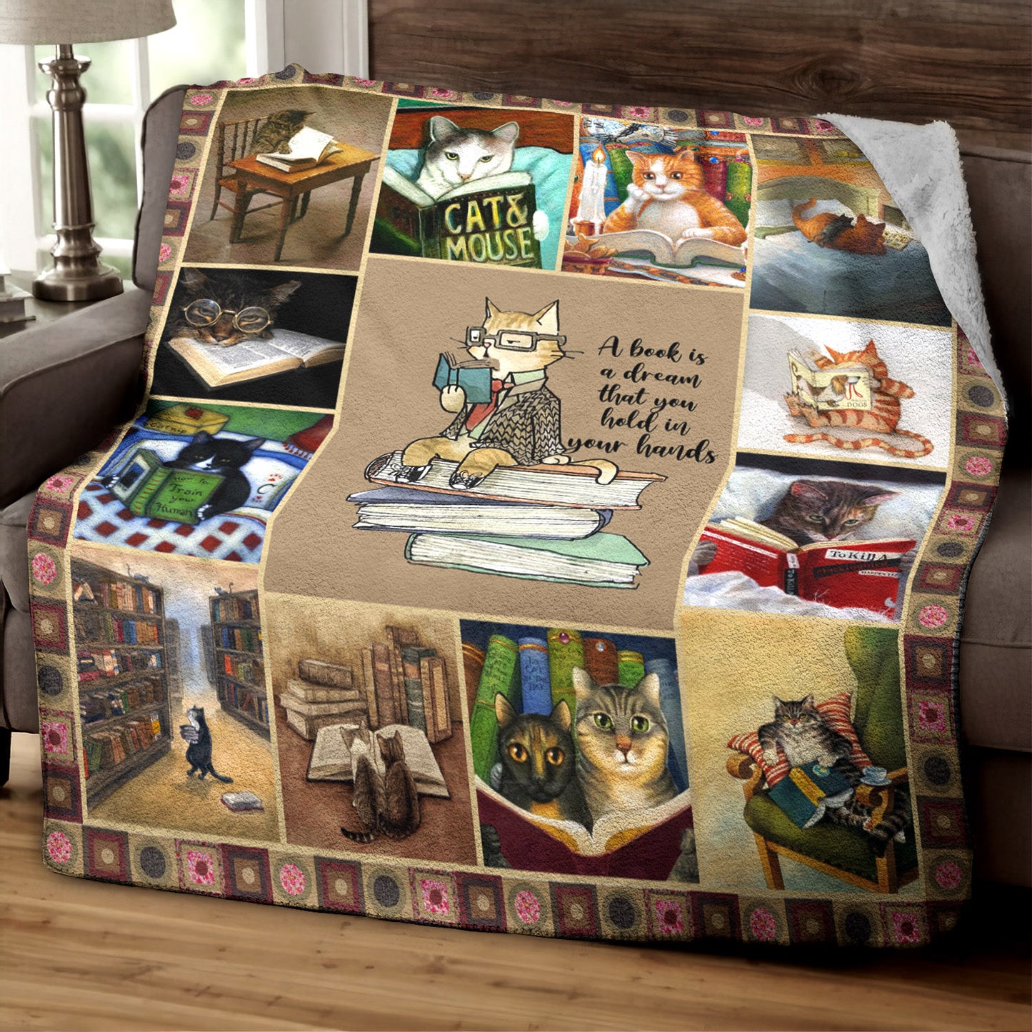 A Book HM230802TT Sherpa Fleece Blanket