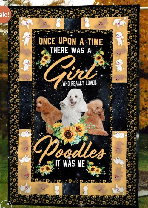 A Girl Loved Poodles CLA2011225F Sherpa Fleece Blanket