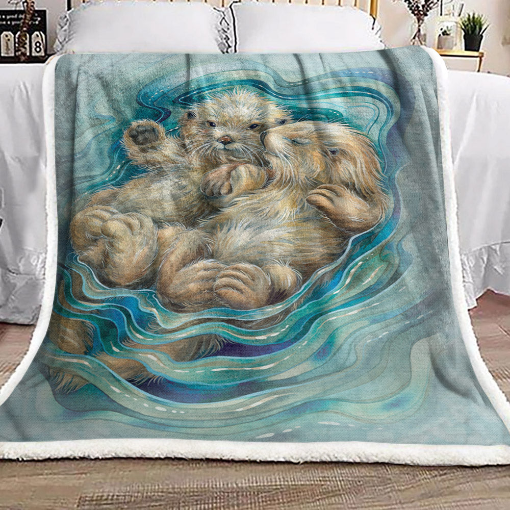 A Love Like No Otter HN1111005F Sherpa Fleece Blanket