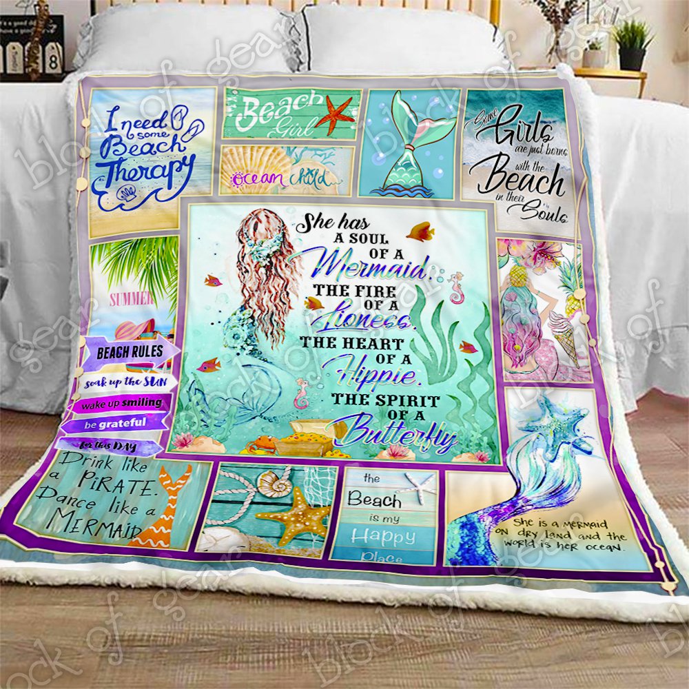 A Soul Of A Mermaid CL180902MDF Sherpa Fleece Blanket
