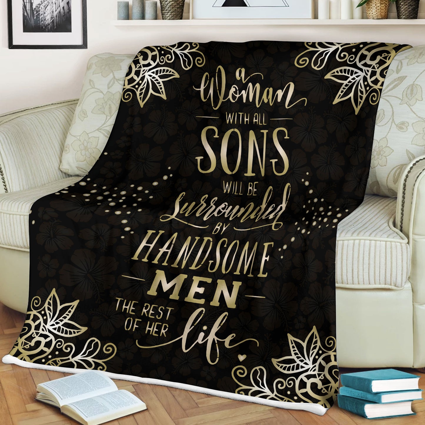 A Woman With All Sons CLM2210001S Sherpa Fleece Blanket