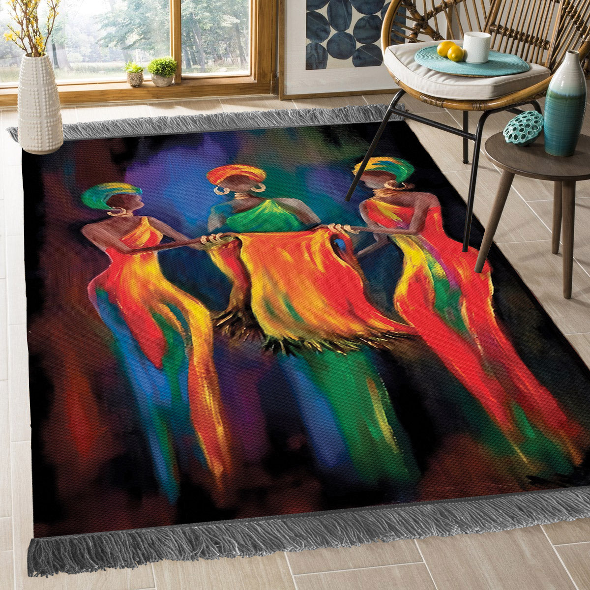 African American Artist African Art VD1610003O Decorative Floor-cloth