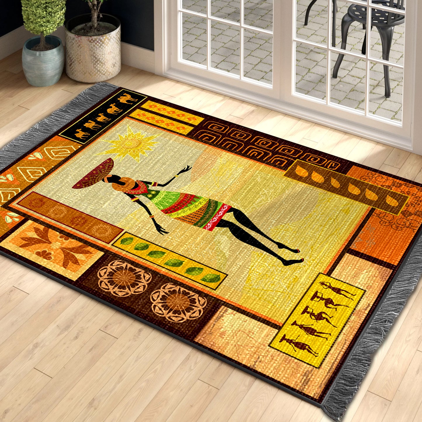 African Girl DD230801O Decorative Floor-cloth