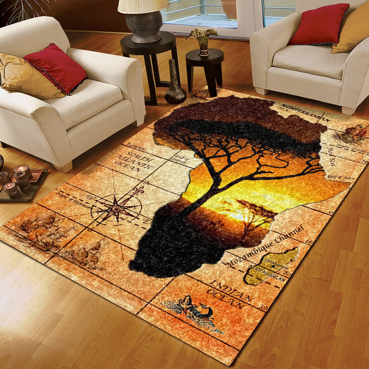 African Map BT2808001R Rug