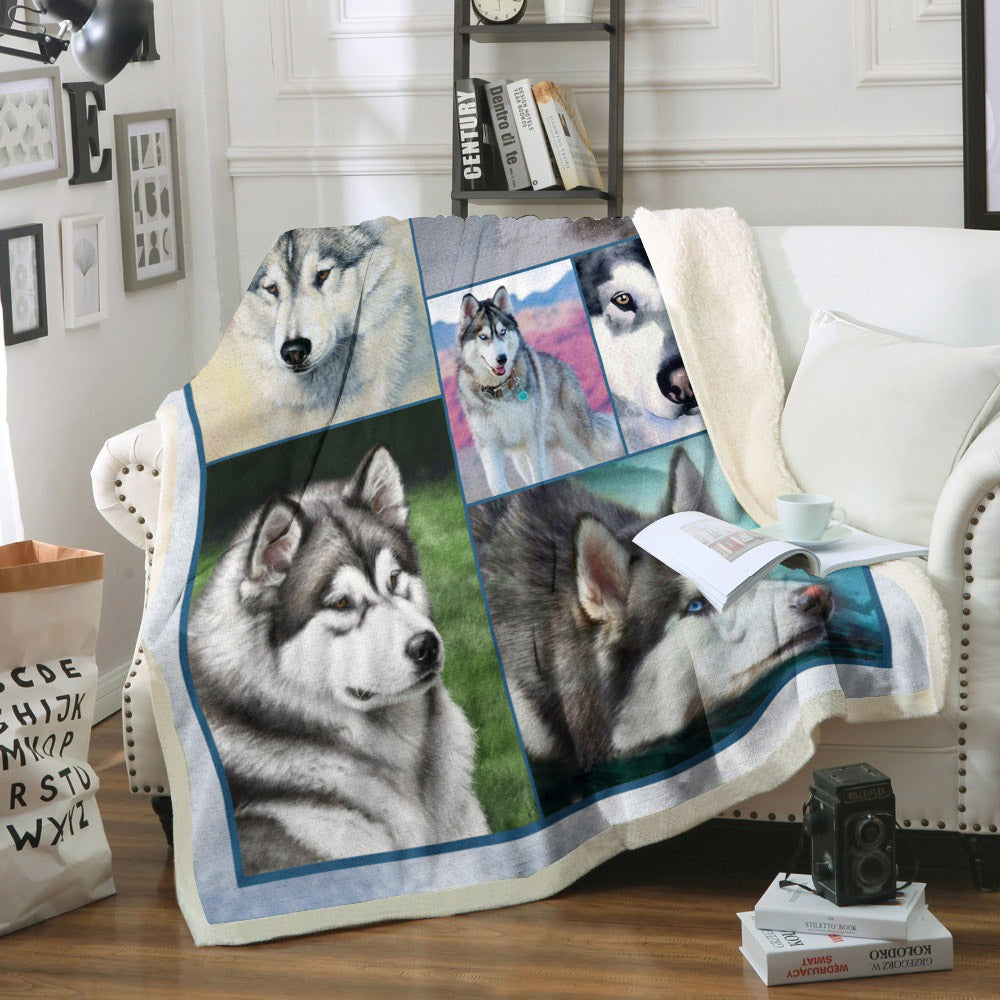 Alaskan Malamute Dog CL02110004MDF Sherpa Fleece Blanket