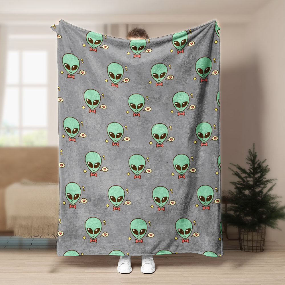 Alien Pattern CLA15100094F Sherpa Fleece Blanket