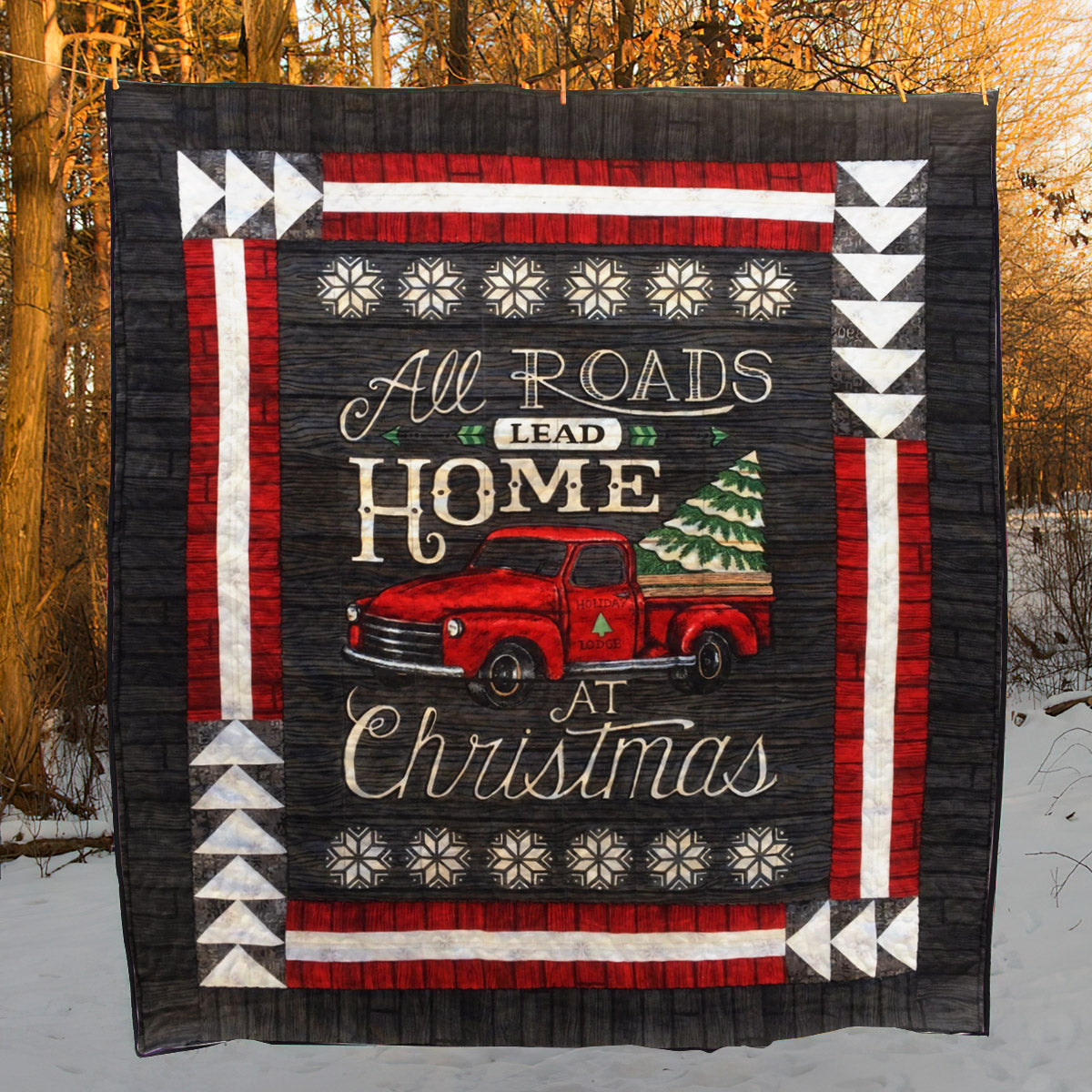 All Roads Lead Home At Christmas CLH2111015Q Quilt Blanket