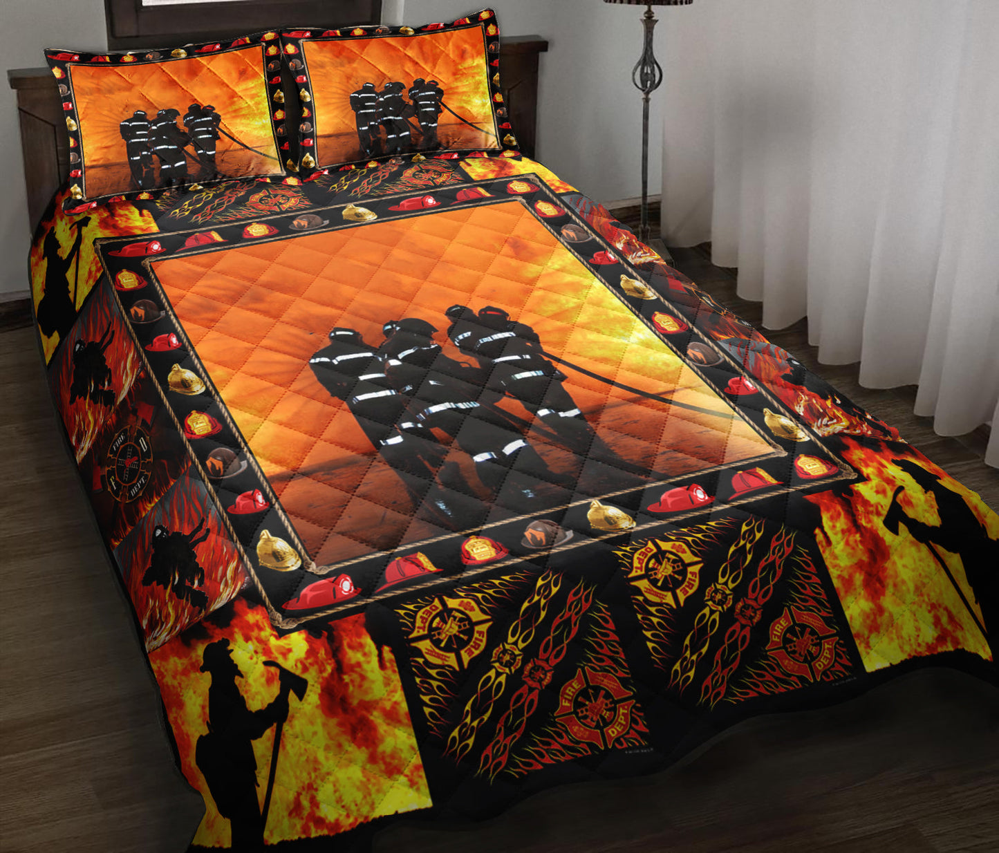 Amazing Firefighter Quilt Bedding Set MN1509001