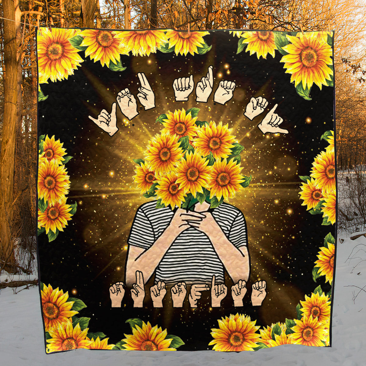 American Sign Language CL07110002MDQ Quilt Blanket