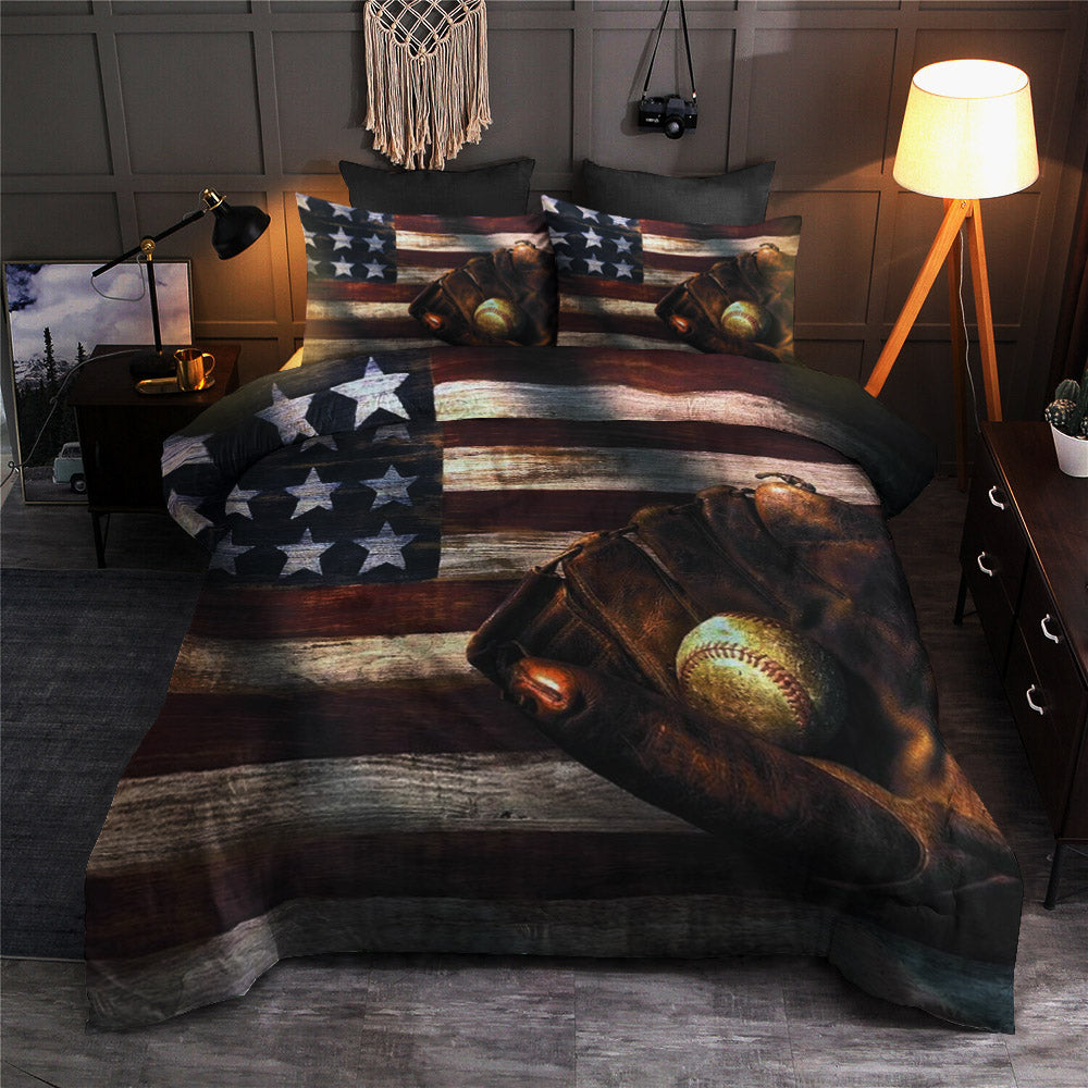American Flag Baseball QN140801T Bedding Sets