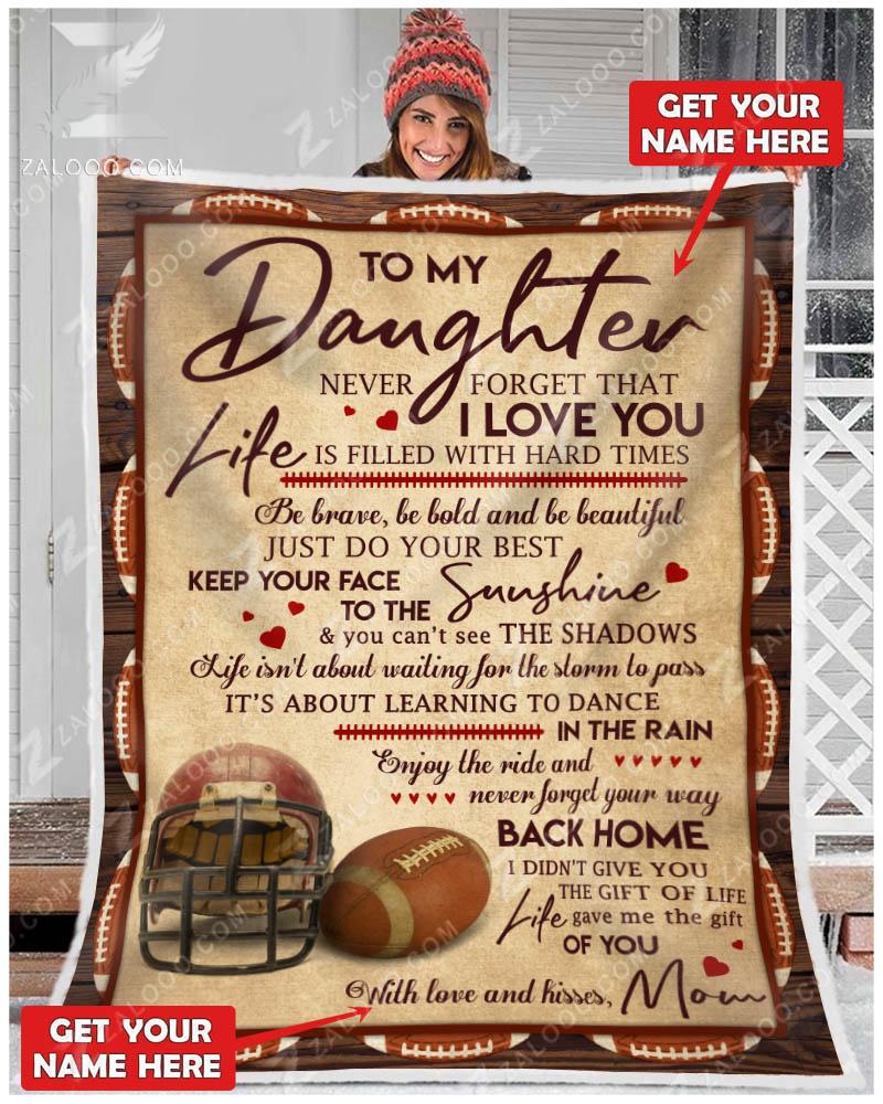 American Football To My Daughter Your Way Back Home CL29110016MDF Sherpa Fleece Blanket