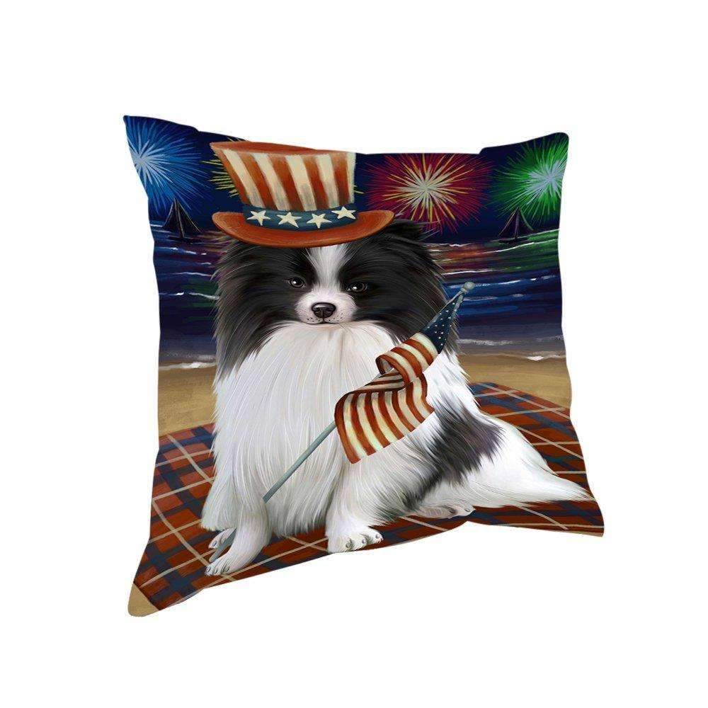 American Pride Firework Pomeranian Dog CL18110317MDP Throw Pillow Covers