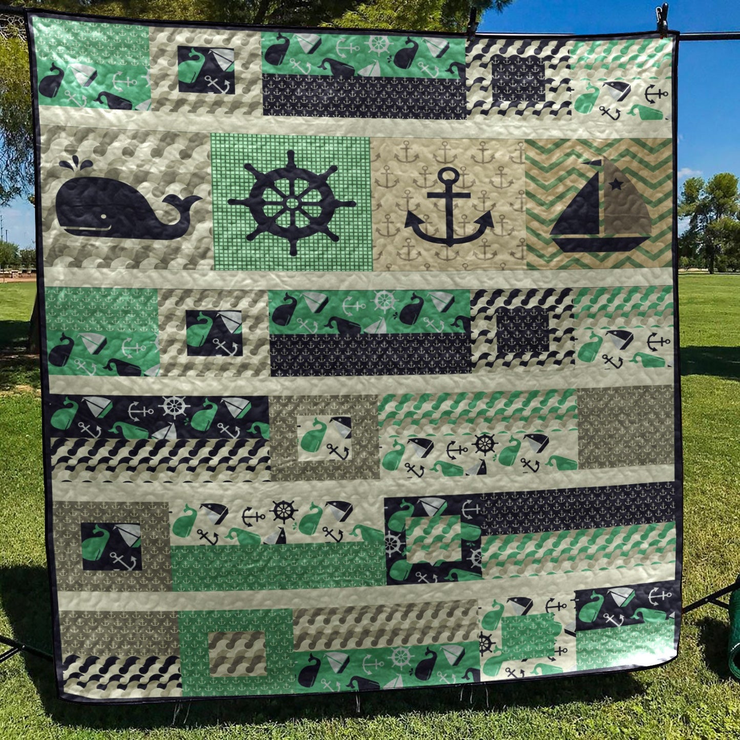 Anchor Boat Helm CLA2510005Q Quilt Blanket