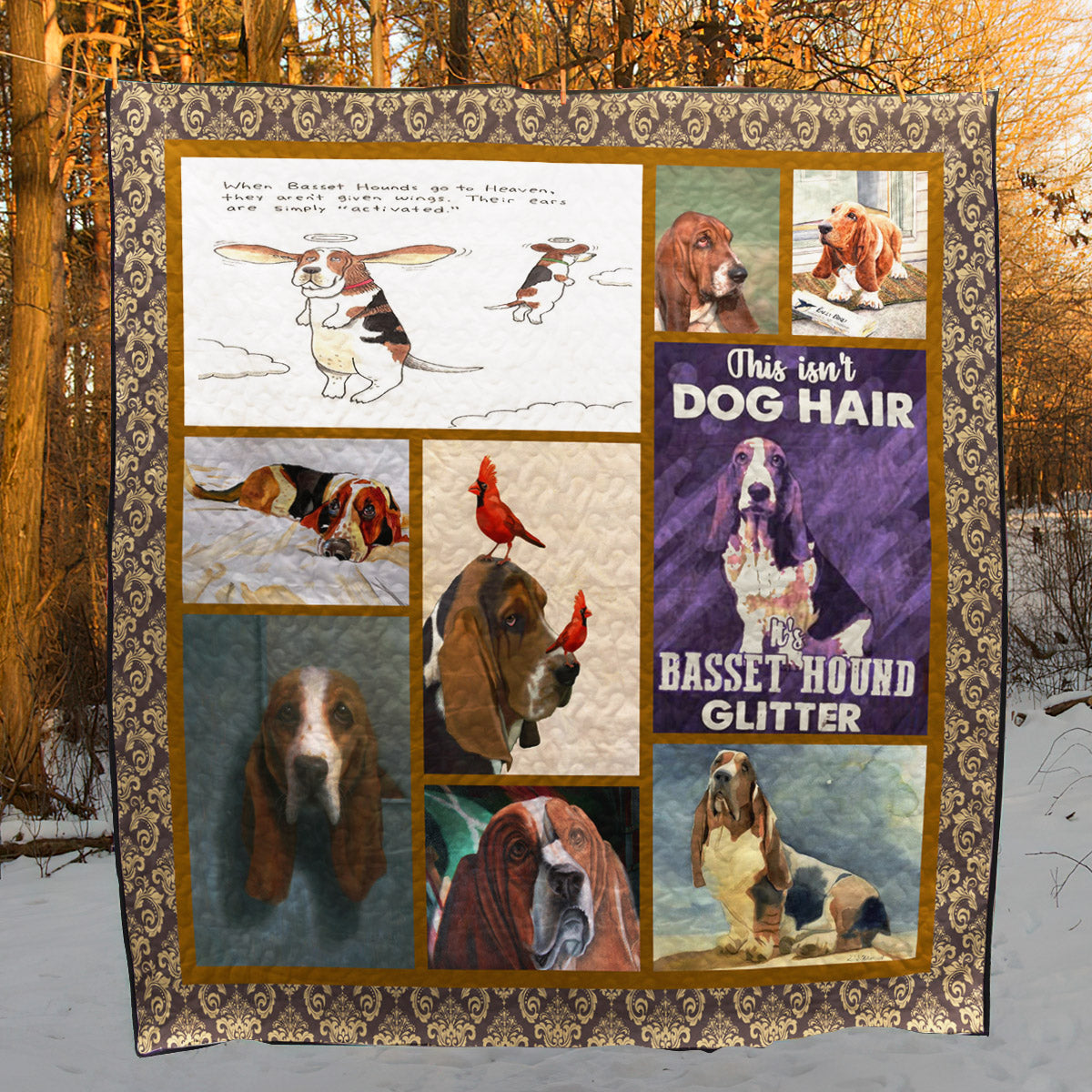 Angel Basset Hound CL10100020MDQ Quilt Blanket