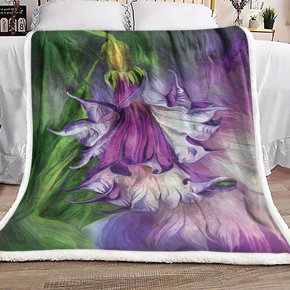 Angels Trumpet Flower DD260913F Sherpa Fleece Blanket
