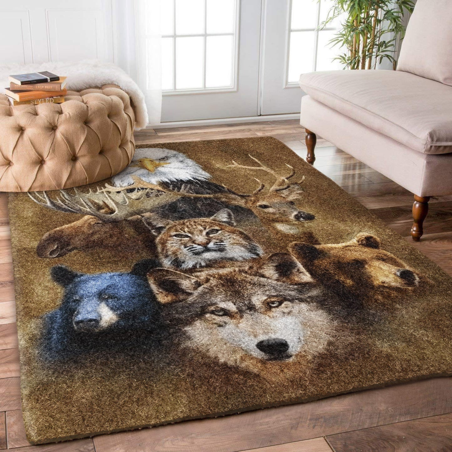 Animal Wolf Bear Cat Deer NT1010011R Rug