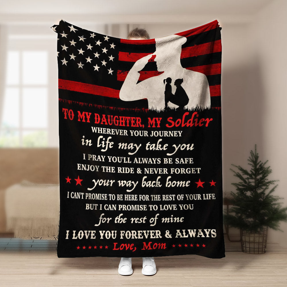 Army Daughter Wherever your journey in life may take you CLA1910541F Sherpa Fleece Blanket