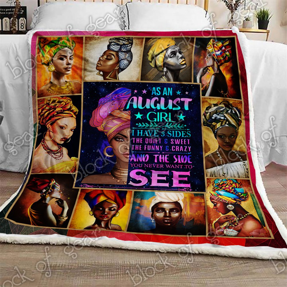 As An August Girl Black Women CL270923MDF Sherpa Fleece Blanket