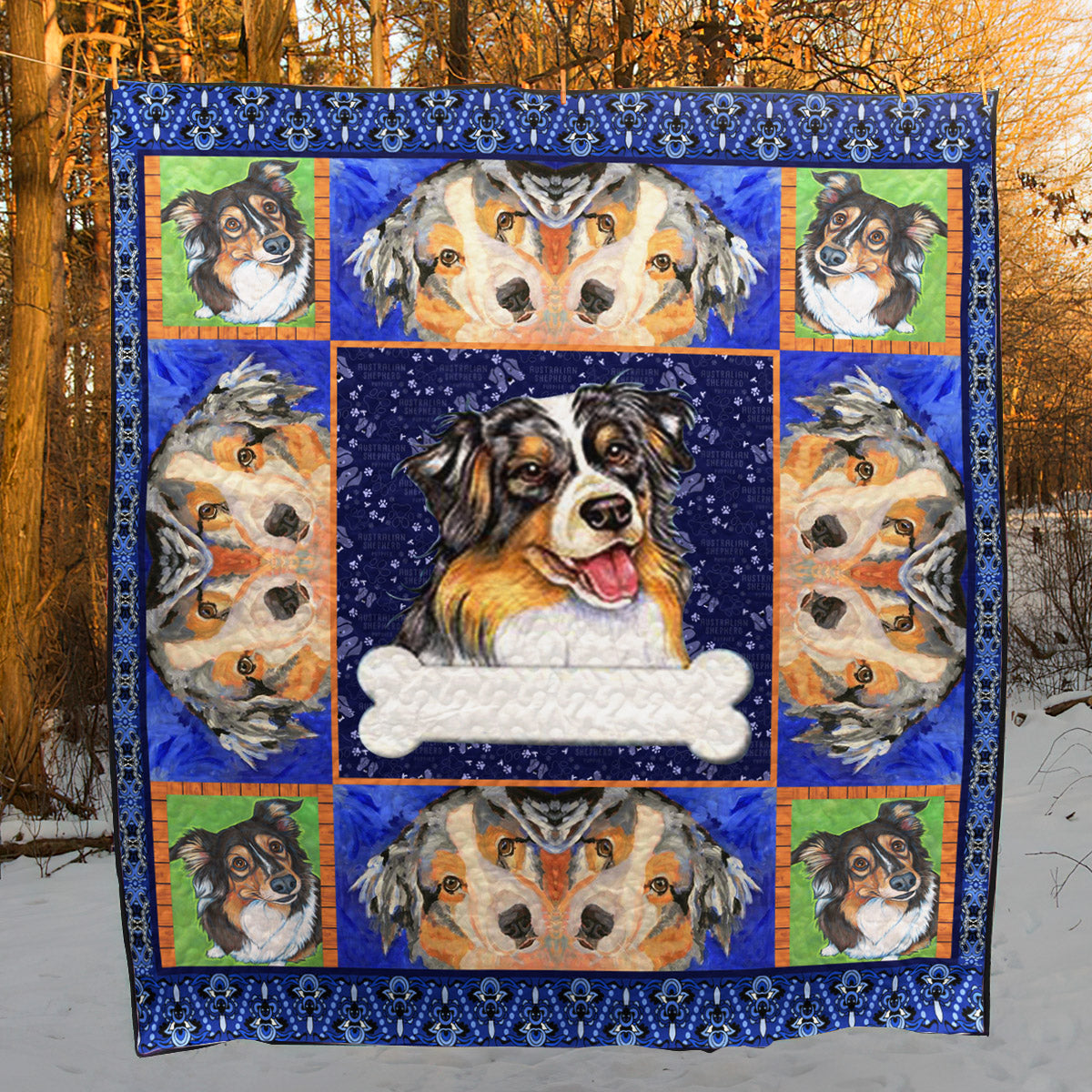 Australian Shepherd CL28100012MDQ Quilt Blanket