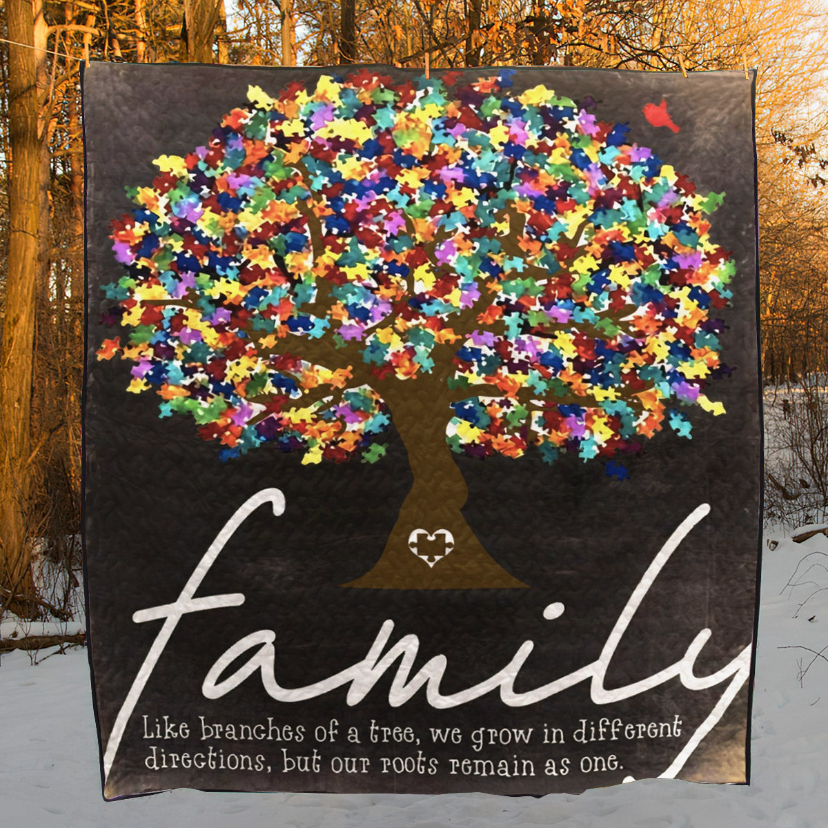 Autism Tree Family Like Branches Of A Tree CL16110317MDQ Quilt Blanket
