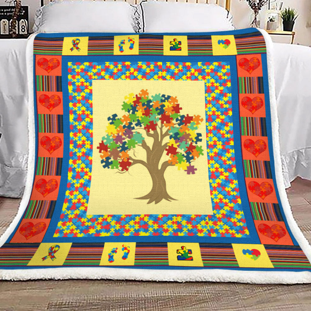 Autism YH25101245F Sherpa Fleece Blanket