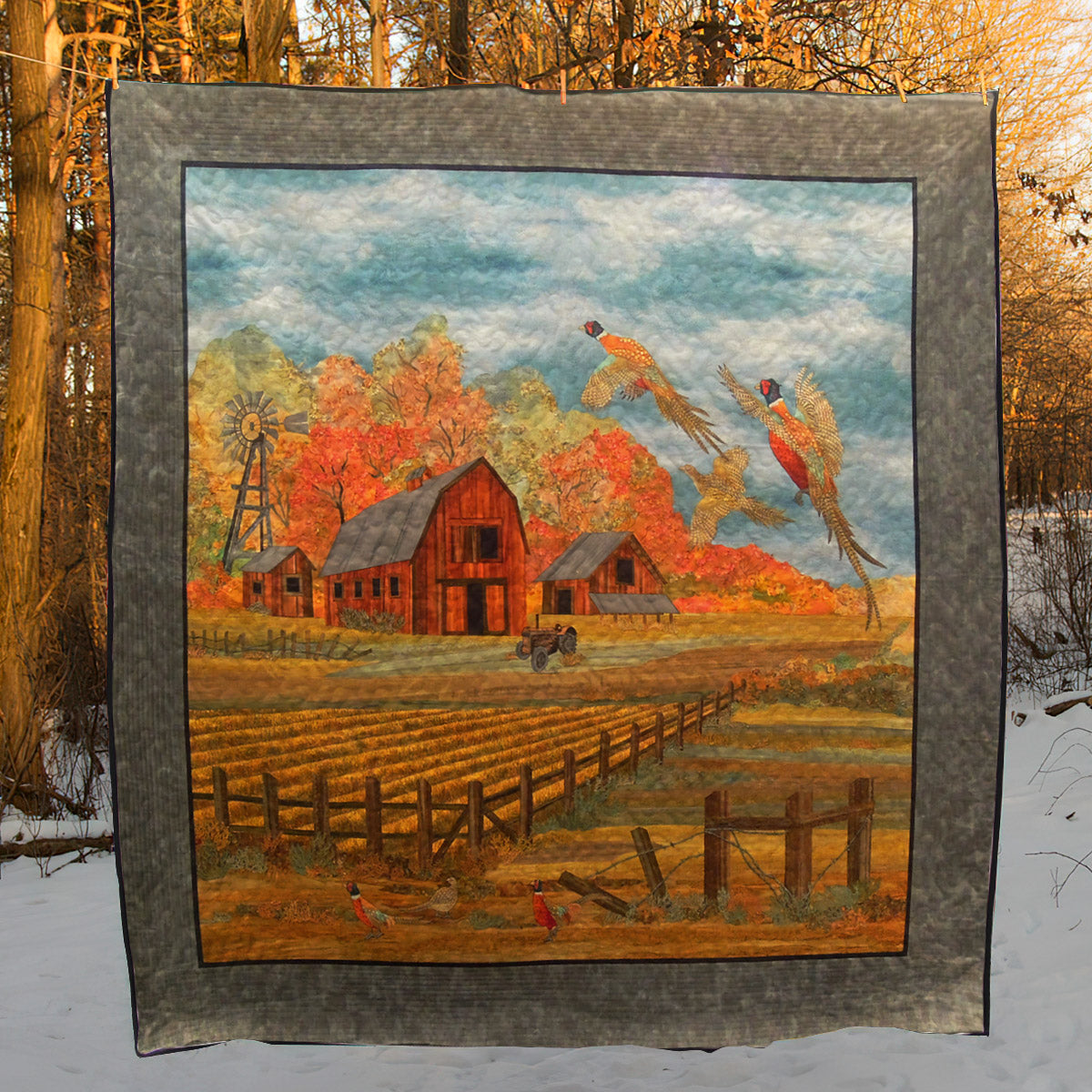 Autumn Farm CLA2510010Q Quilt Blanket
