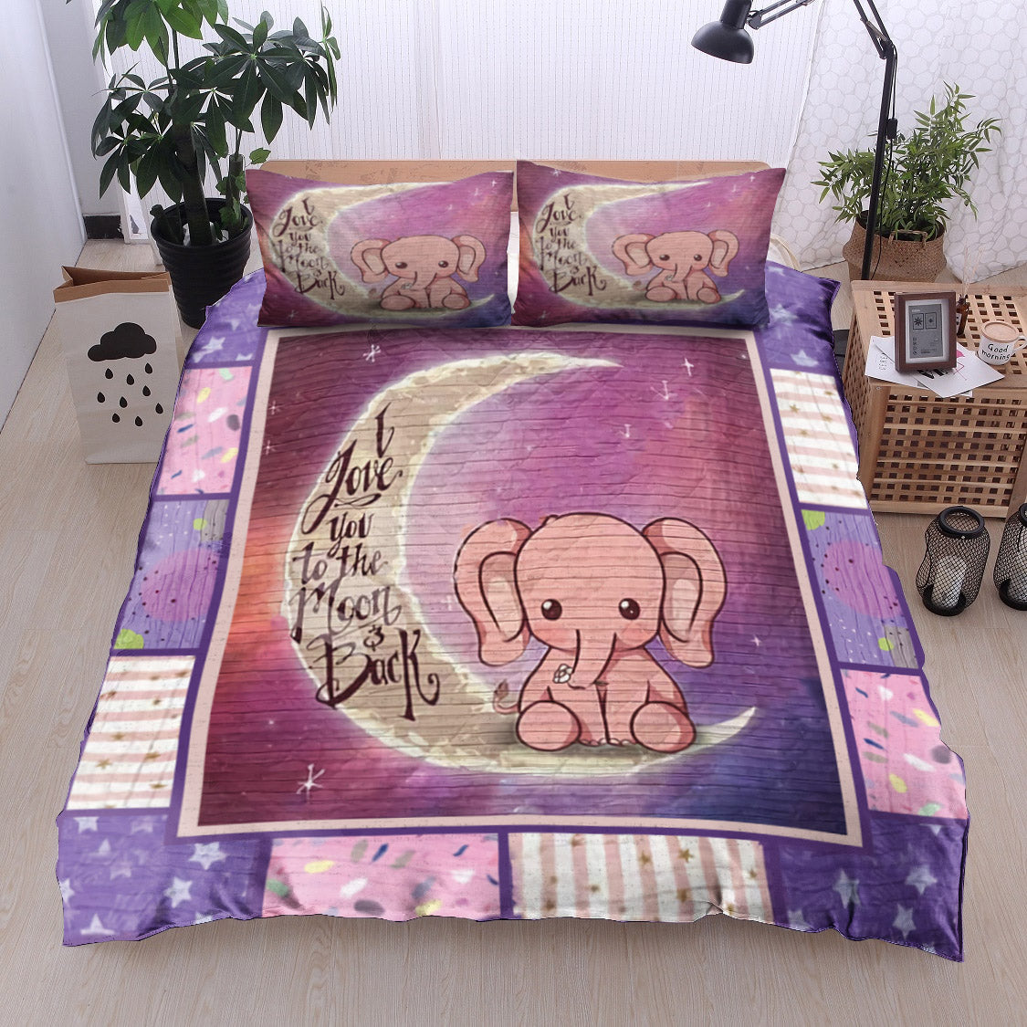 Baby Elephant At The Moon VD1511007B Bedding Sets