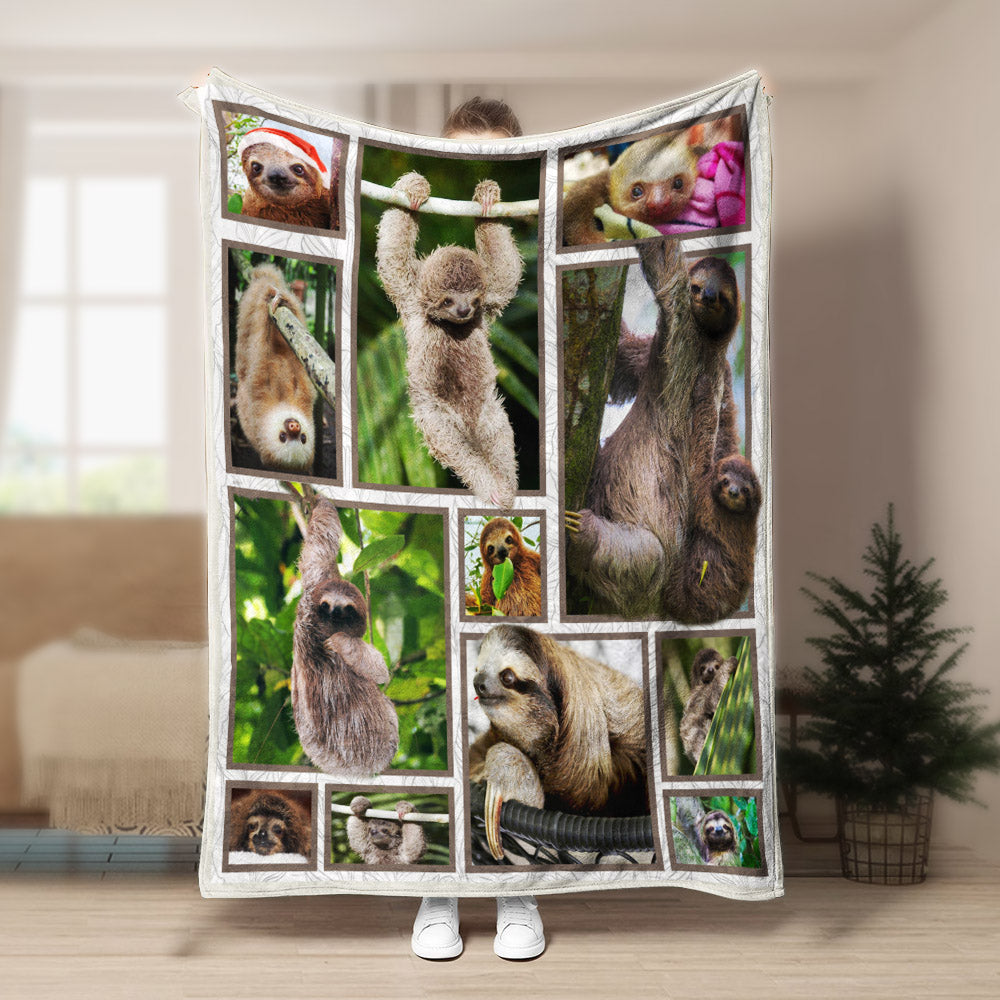Baby Sloth CLA21100870F Sherpa Fleece Blanket