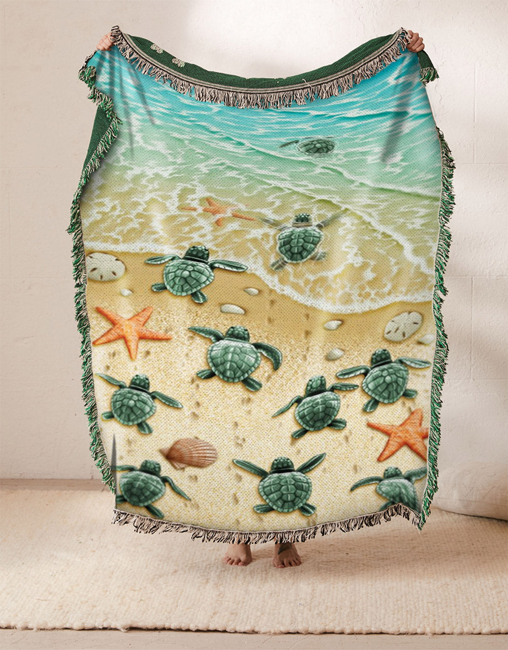 Baby Turtles On The Beach HN081012S Throw Blankets For Sofa