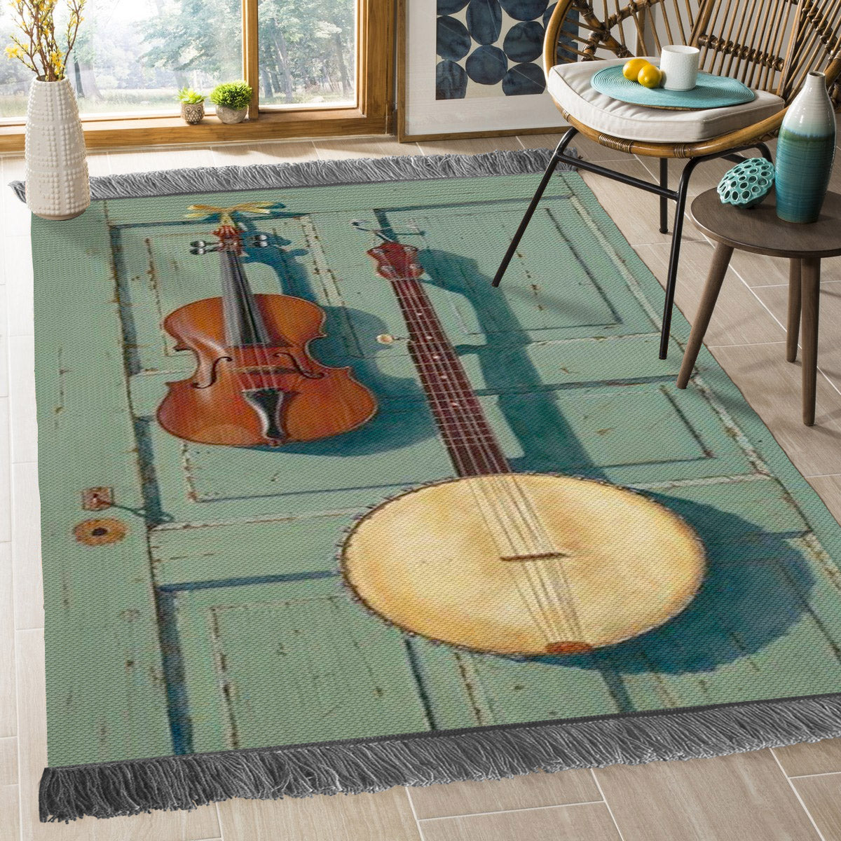 Banjo And Fiddle HN1210002O Decorative Floor-cloth