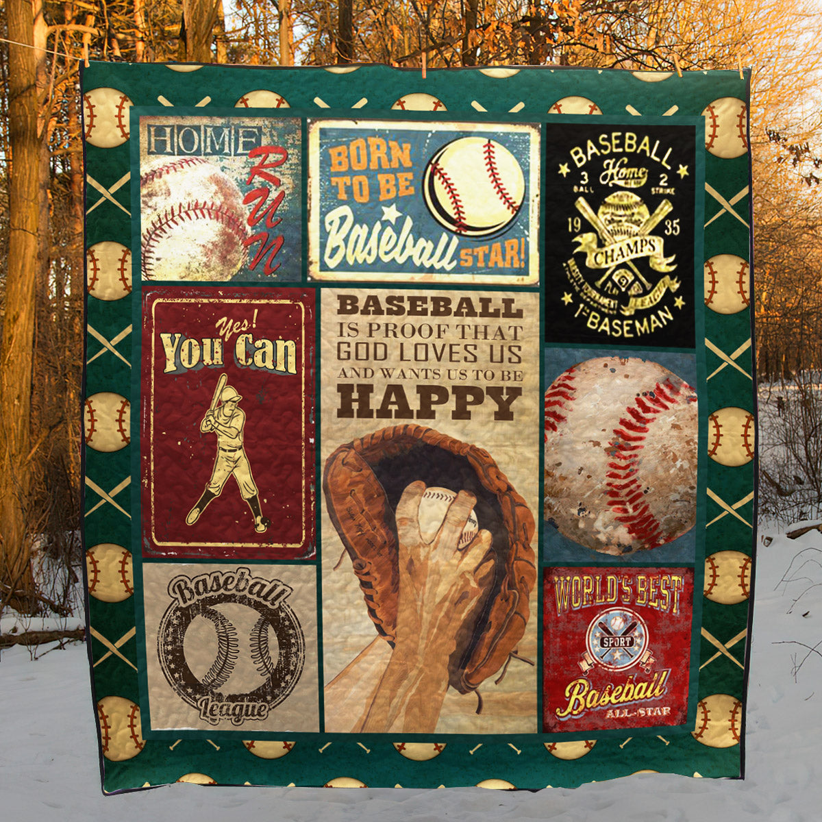 Baseball CL27120063MDQ Quilt Blanket