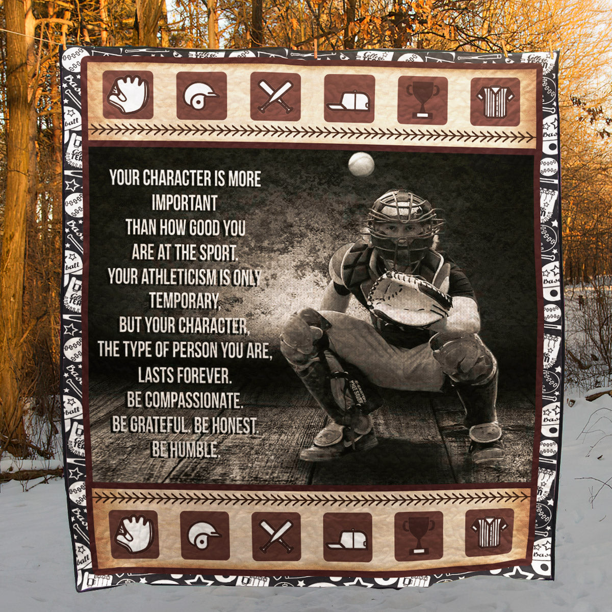 Baseball CLA1610040Q Quilt Blanket