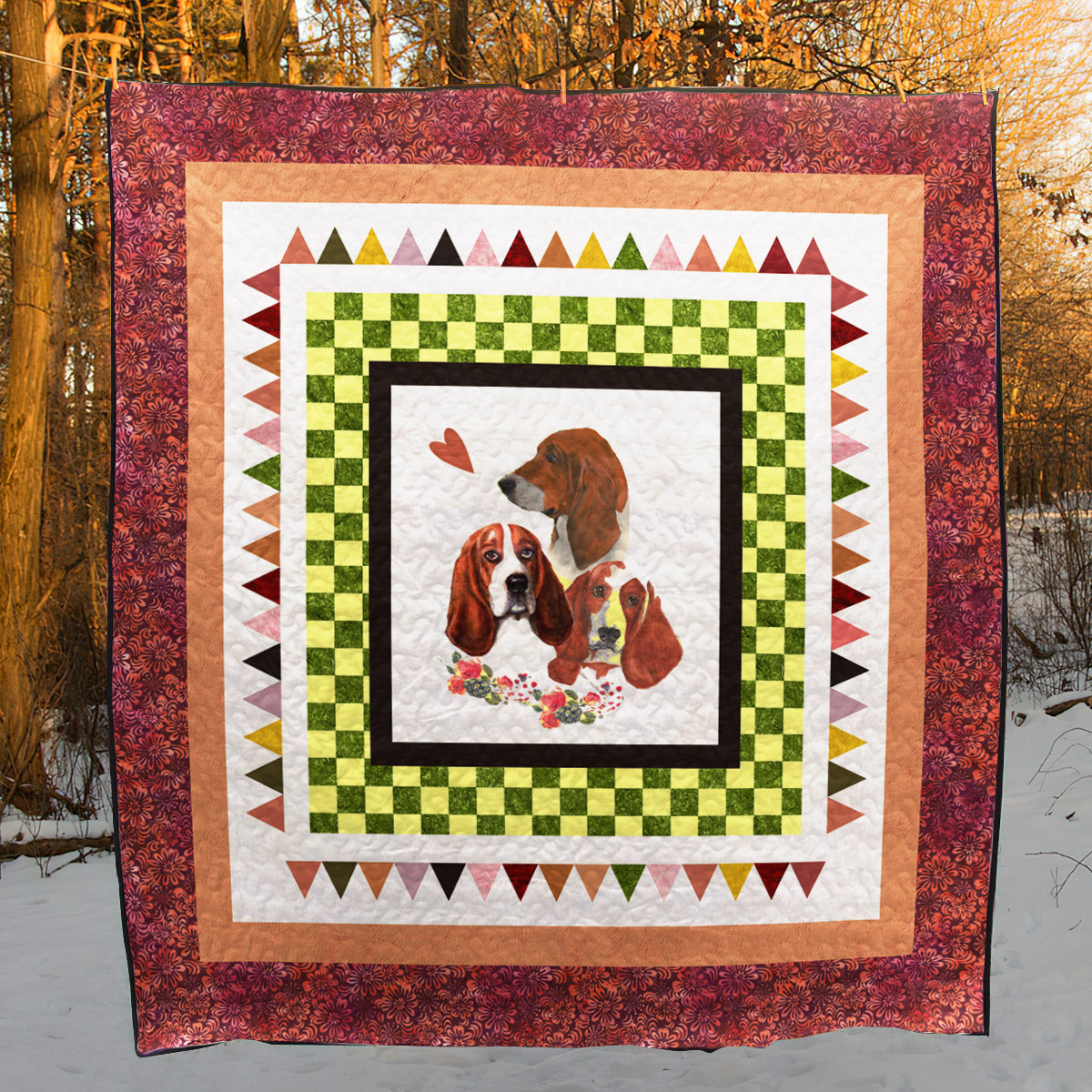 Basset Hound CLA250627 Quilt Blanket