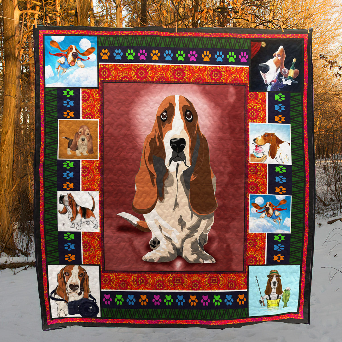 Basset Hound CLA2910024Q Quilt Blanket