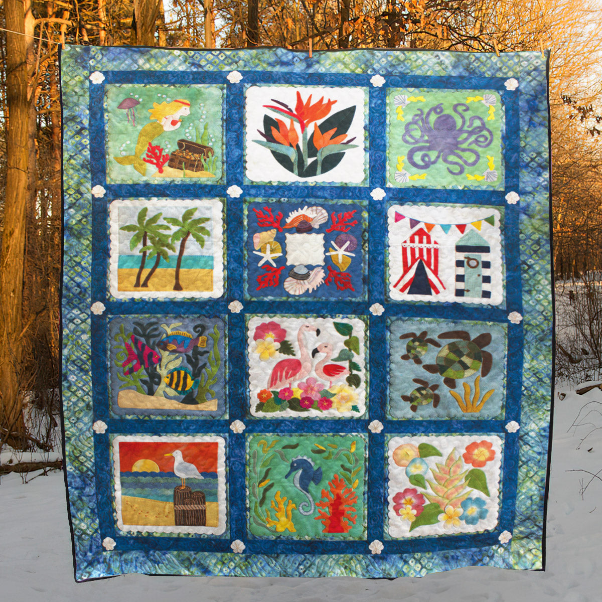 Beach Time CLT0111037H Quilt Blanket