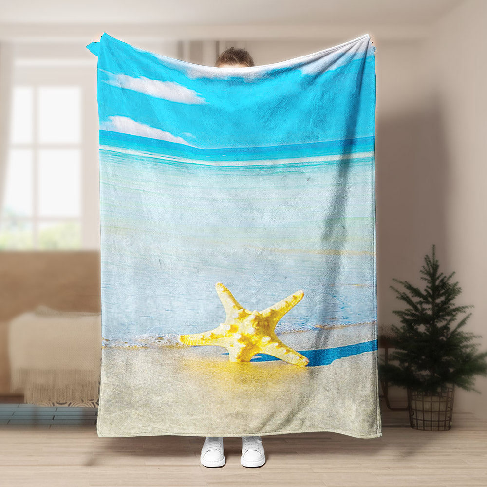 Beach Starfish CLA21100295F Sherpa Fleece Blanket