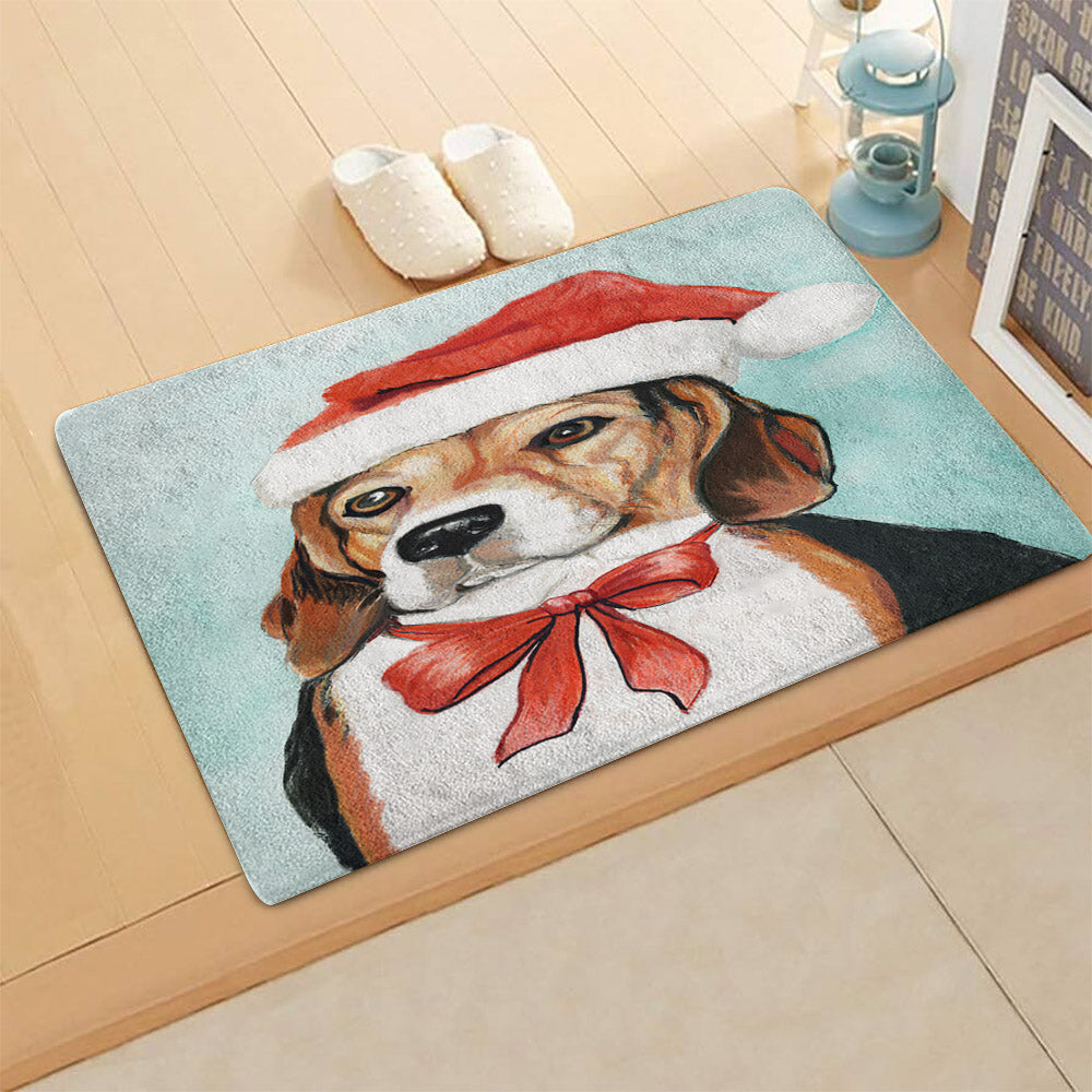 Beagle Christmas HN080901MDD Non-slip Door mats