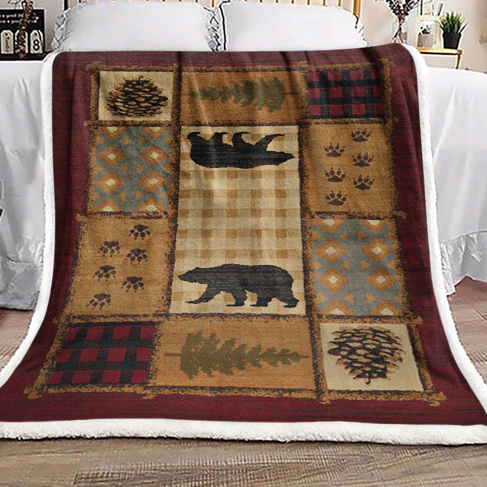 Bear BL021023F Sherpa Fleece Blanket
