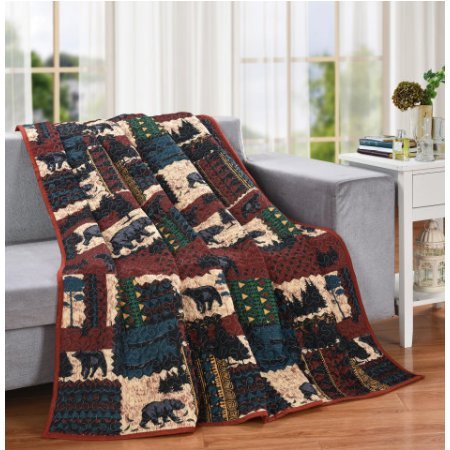 Bear Lodge CLM2210005S Sherpa Fleece Blanket