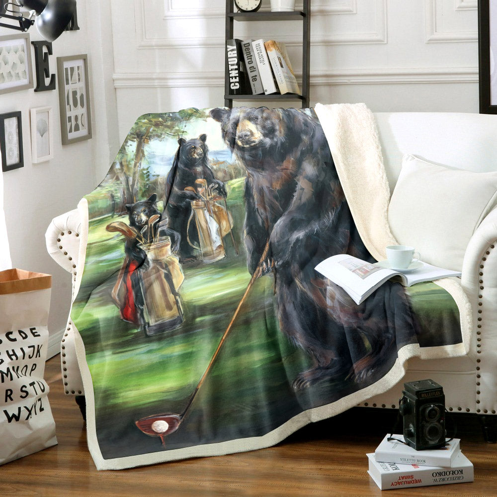 Bear Play Golf AA1811027TT Sherpa Fleece Blanket