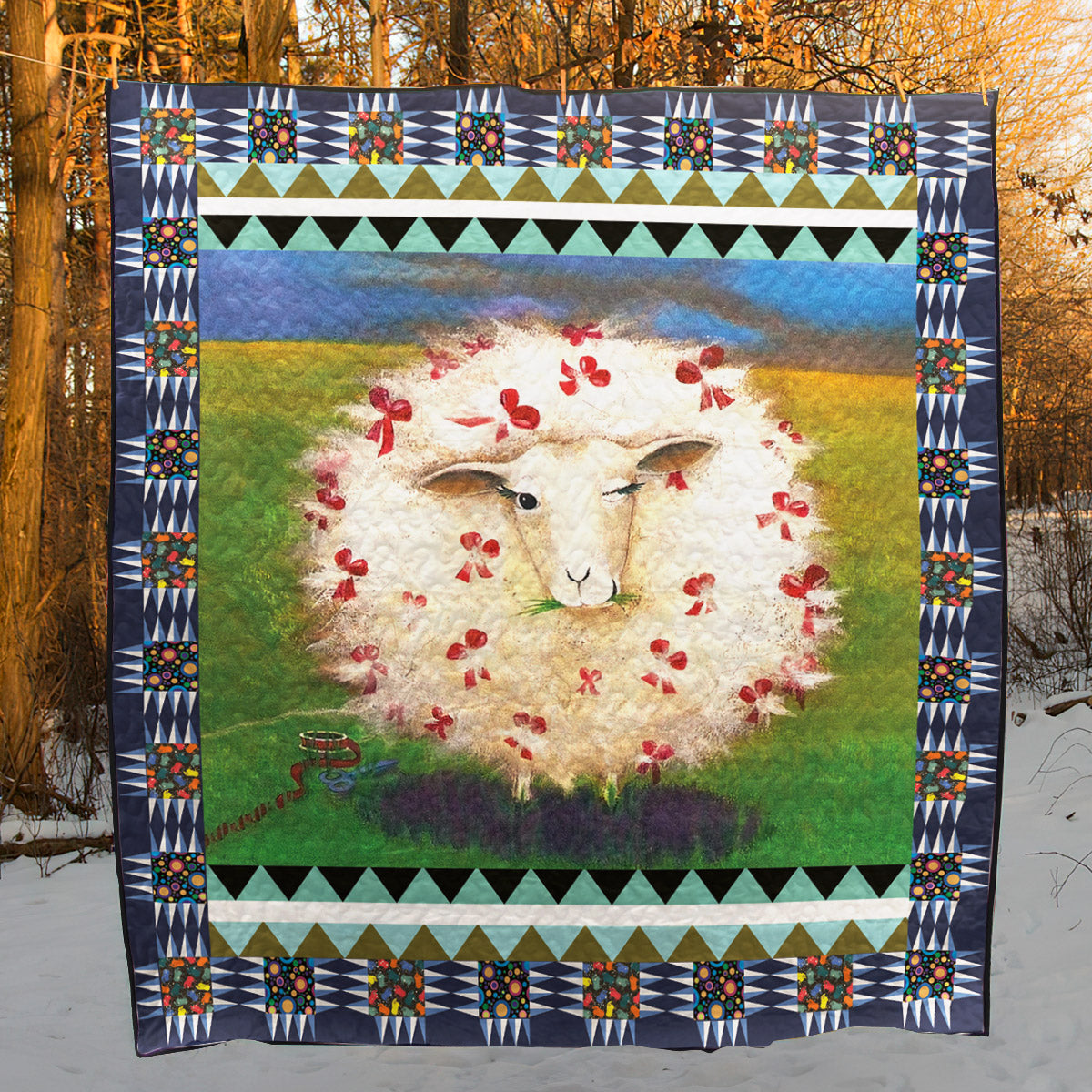 Beautiful Lady Sheep CLT270603 Quilt Blanket