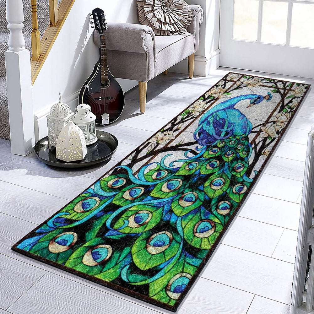Beautiful Peacock Tail HN0611125RU Runner Rug