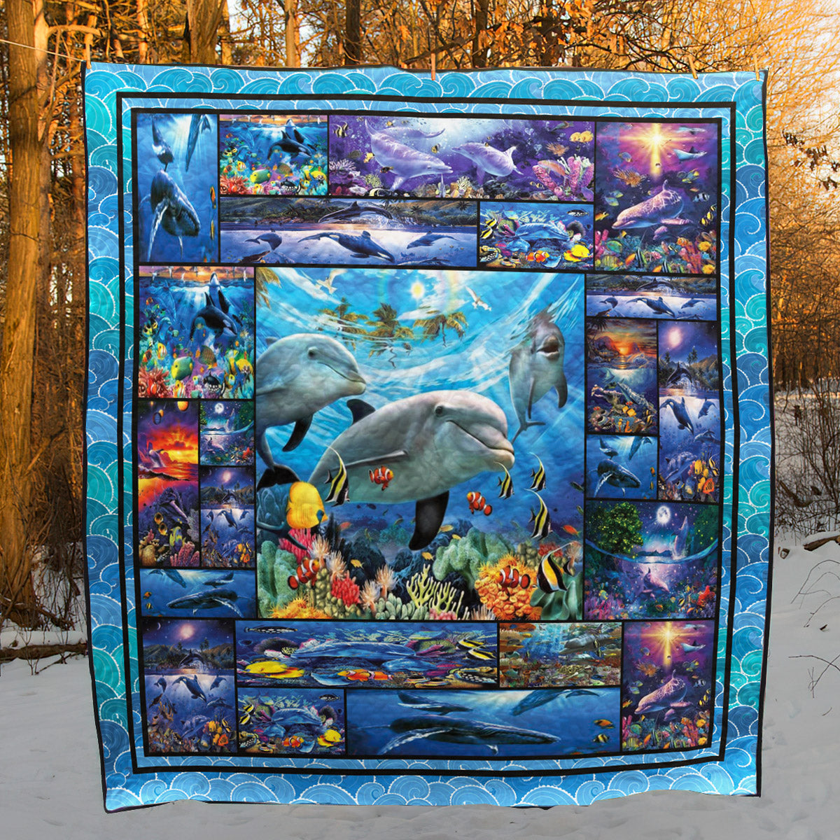Beautifull Dolphin Art CL15110027MDQ Quilt Blanket
